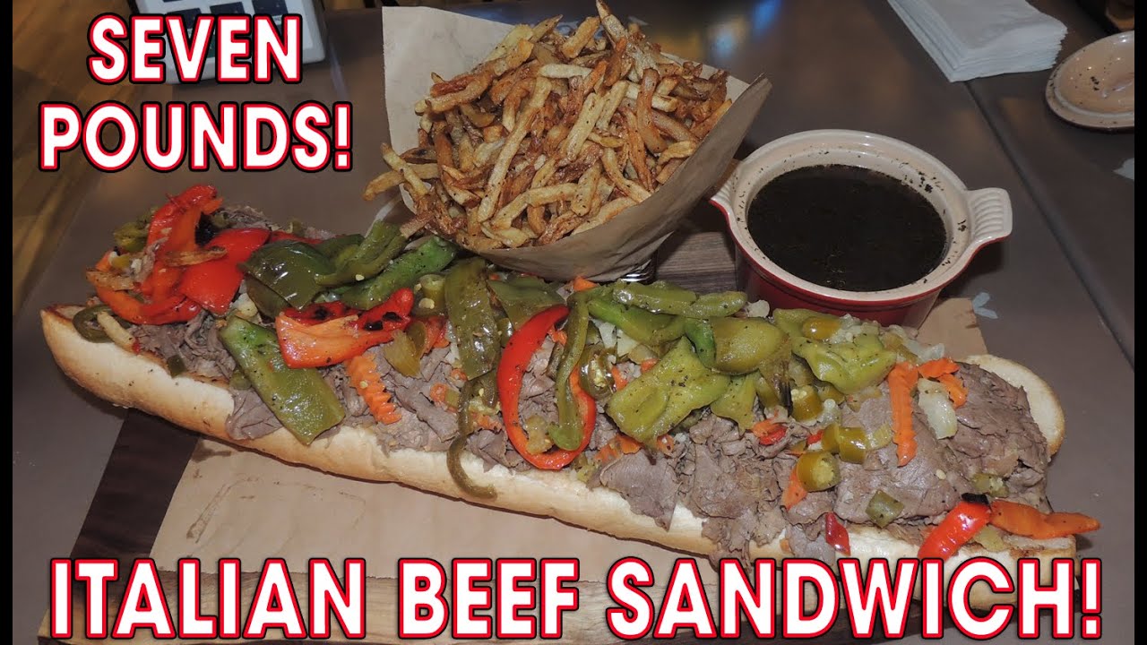 MASSIVE Italian Beef Combo Sandwich Challenge!!