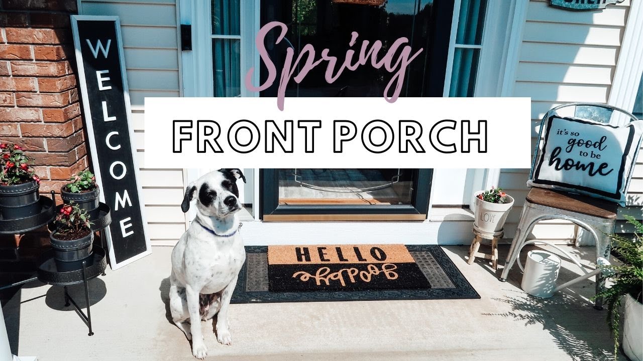 SMALL FRONT PORCH DECORATING IDEAS | SPRING 2020 MODERN FARMHOUSE PORCH DECOR MAKEOVER