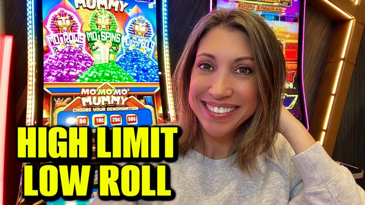 I decided to play in the deserted high limit room…Mo Mo Mo Mummy slot