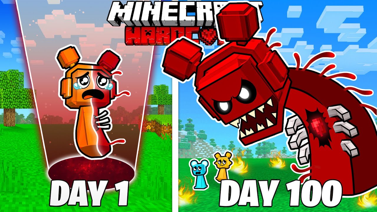 I Survived 100 Days as a BLOOD SPRUNKI in HARDCORE Minecraft