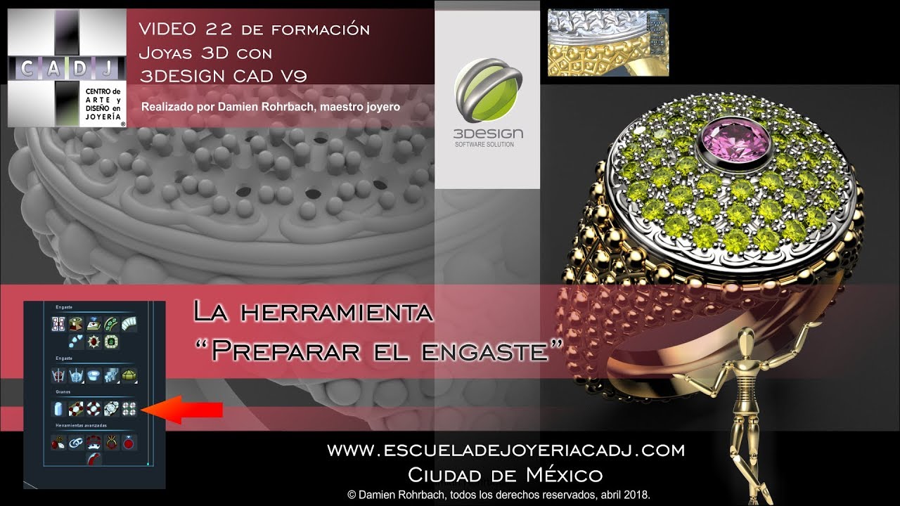 VIDEO 22 Escuela de Joyería CADJ ® Diseño de joyas 3DESIGN CAD