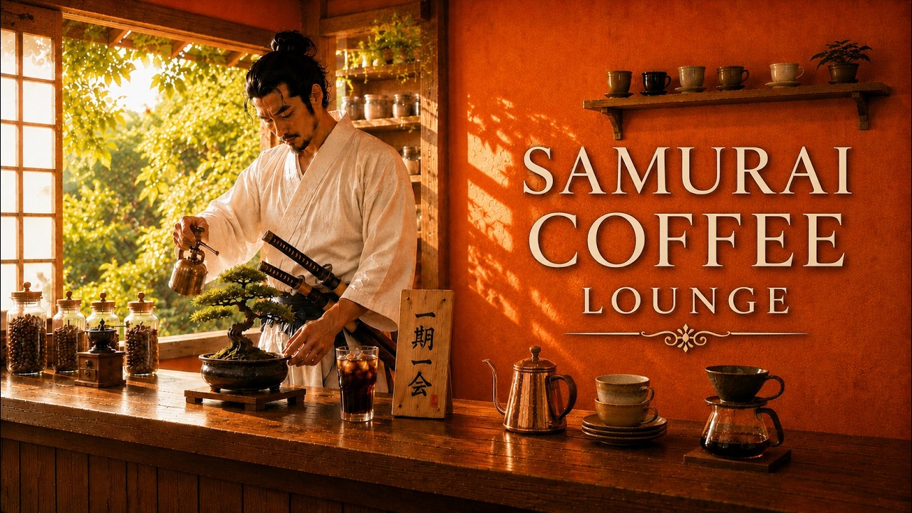 Samurai Coffee Lounge ☕ Japanese Lofi Jazz for Study & Focus | A Peaceful Bonsai Morning