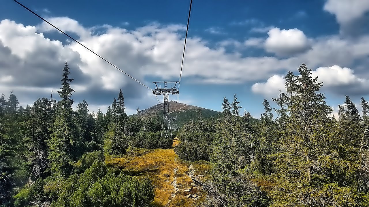 Mit der SEILBAHN Auffahrt zur SCHNEEKOPPE/RIESENGEBIRGE - Böhmen 2022 - Tschechien Tour