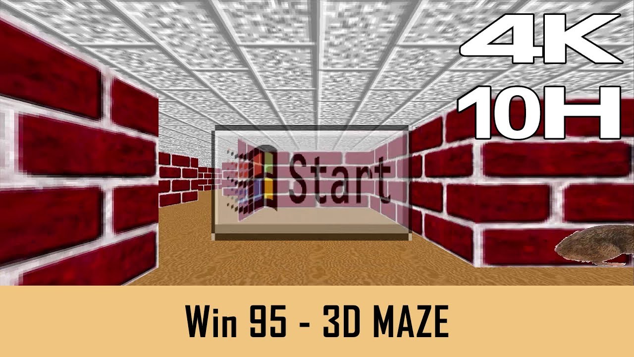 Windows 95 Screensaver - 3D Maze  - 10 HOURS NO LOOP (4K)