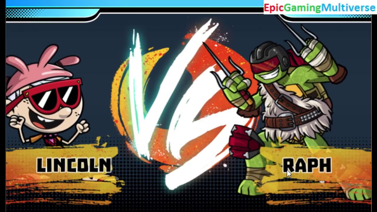 Raphael VS Lincoln Loud In A Nickelodeon Super Brawl World Brawlville PVP Mode Match / Battle