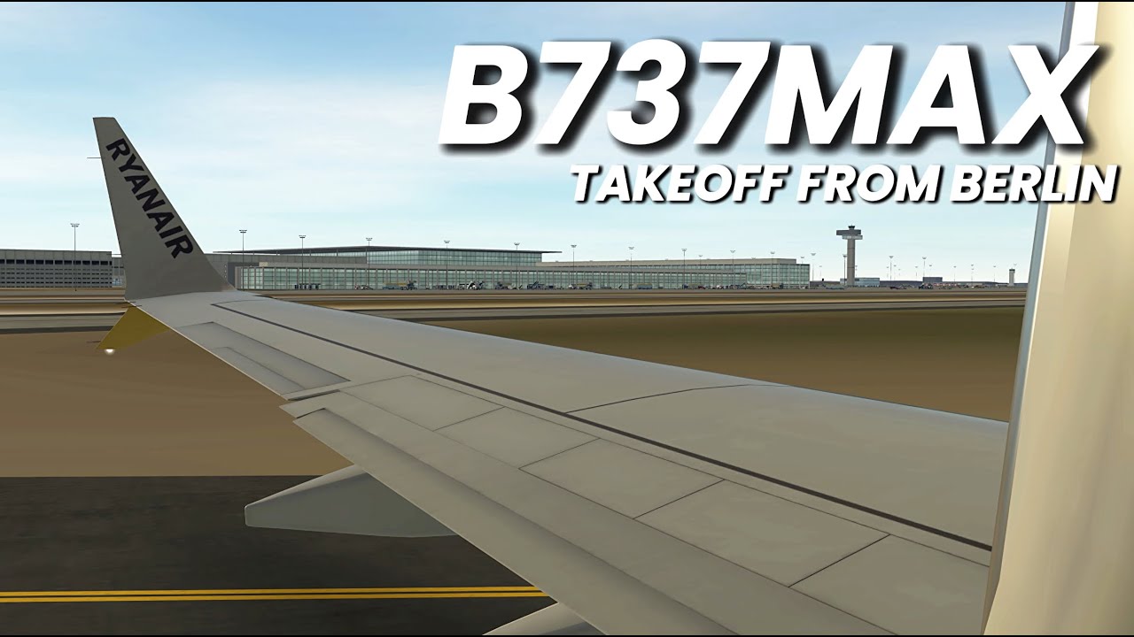 [WINDOW VIEW] Ryanair B737MAX departure from Berlin [EDDB]