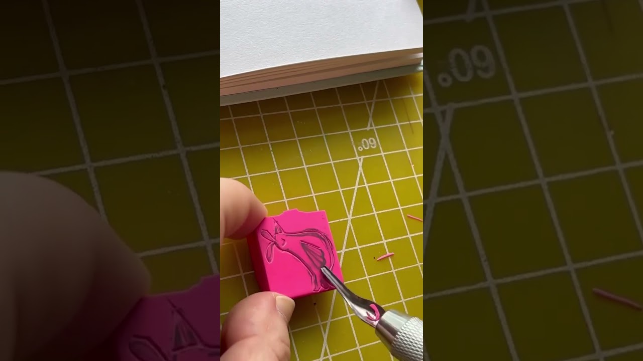 Let&rsquo;s carve a stamp! #the100dayproject 29/100 eraser stamps hand carved tiny printmaking on a budget