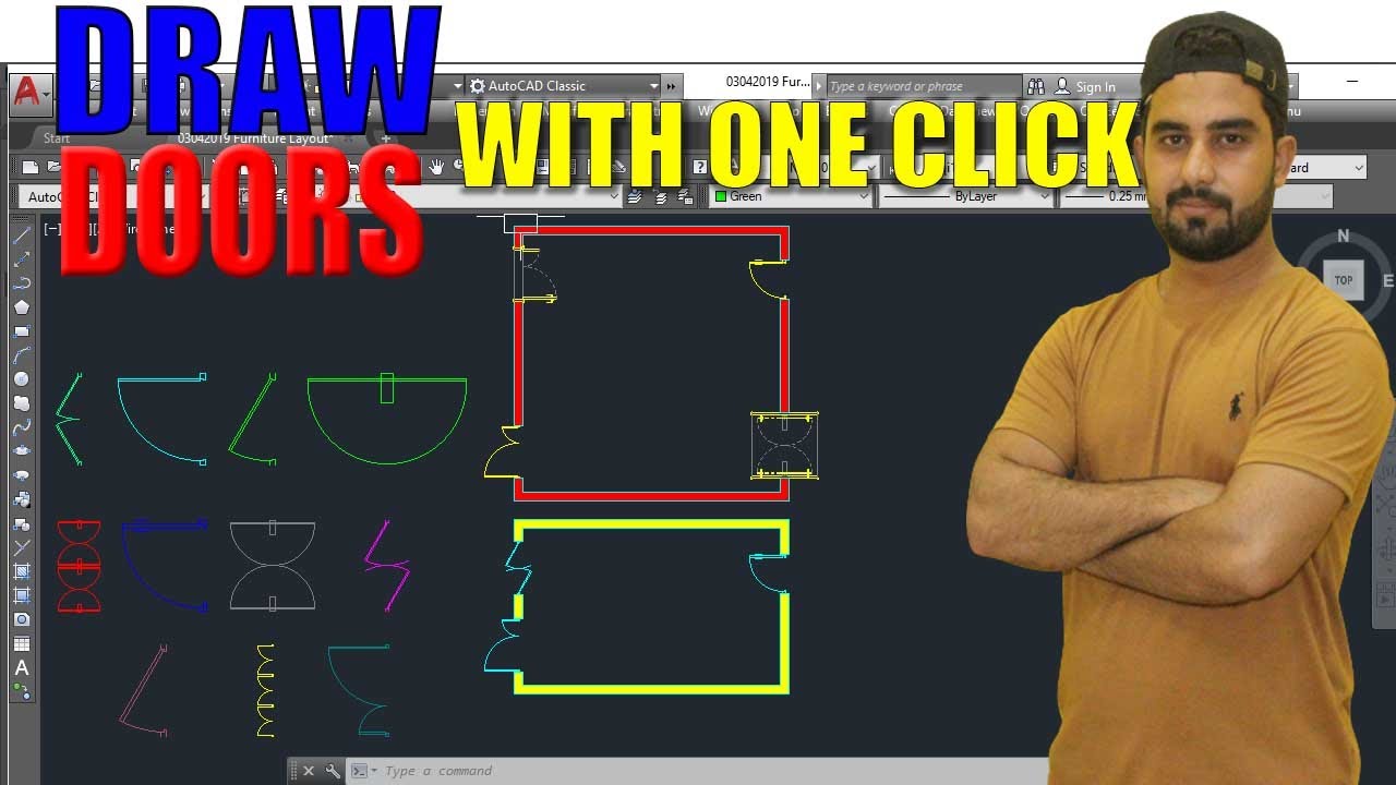 Быстрое размещение дверей в Autocad с помощью Yqarch