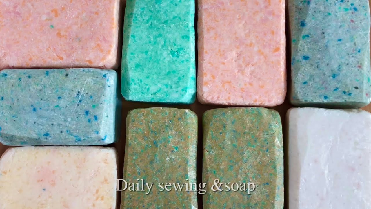 Dry recycled soap cutting. Soap carving ASMR. резка мыло АСМР.  Satisfying video /13/