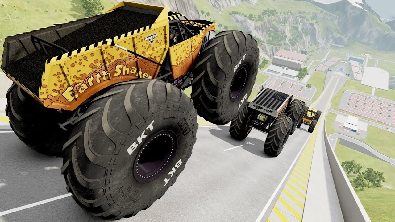 Epic Monster Truck Beach Stunts!