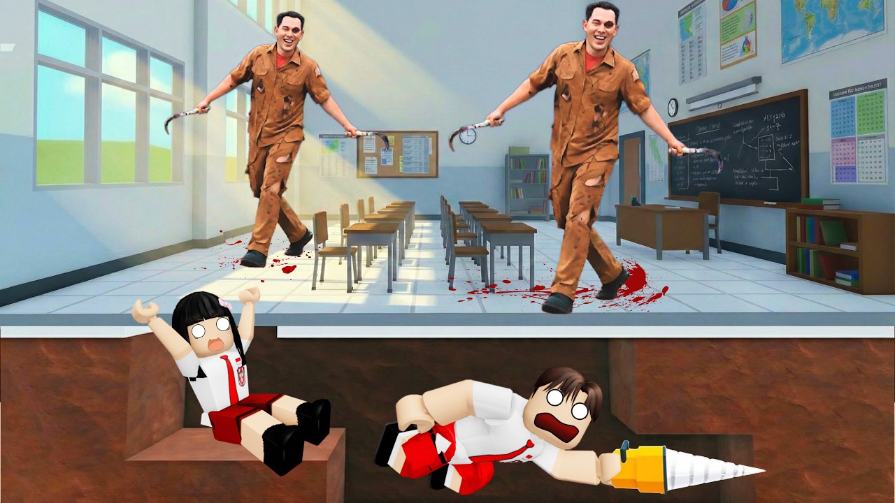 Yuta Mio Gali Tanah Untuk Kabur Dari Sekolah Dan Dikejar Guru Sabit | ROBLOX