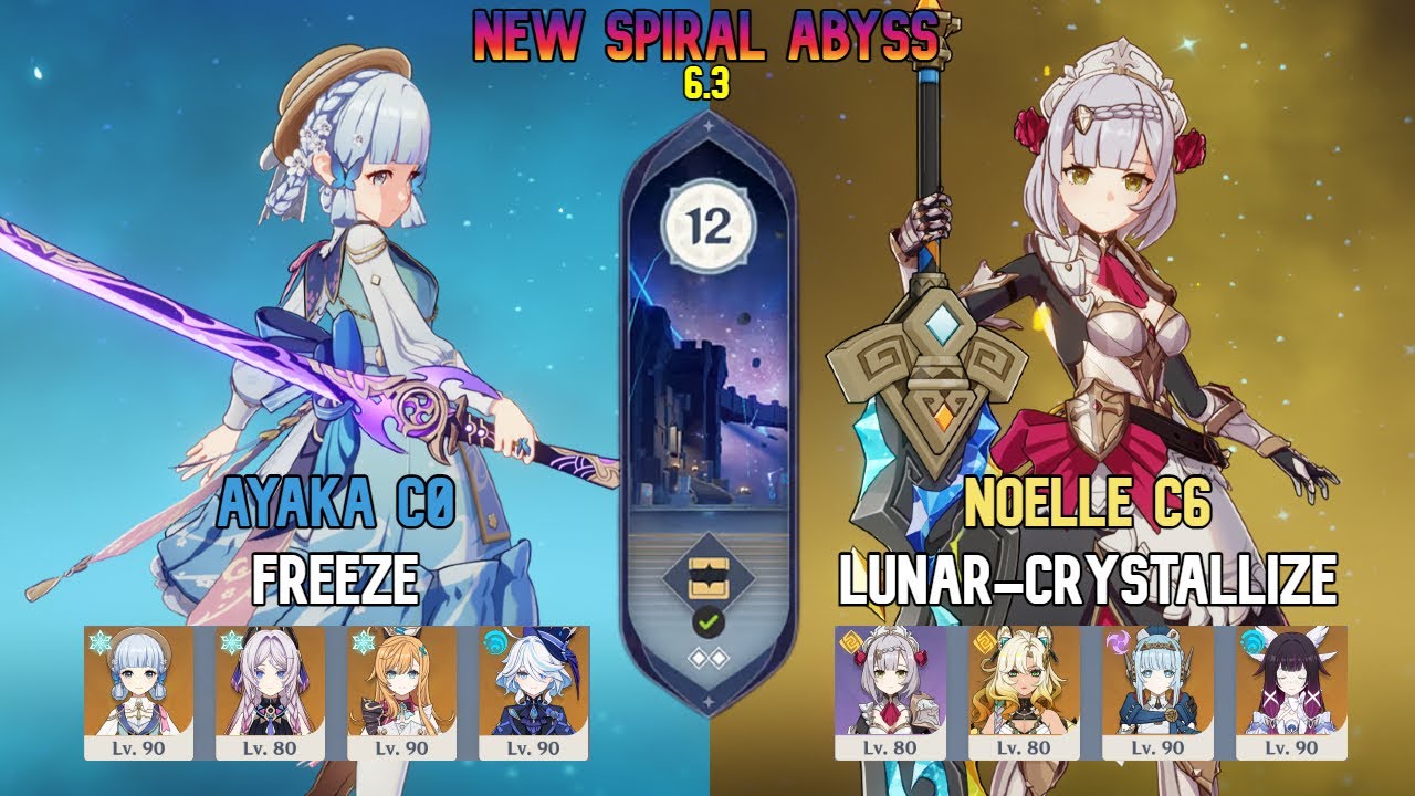New Spiral Abyss 6.3 | C0 Ayaka + C6 Noelle | Genshin Impact