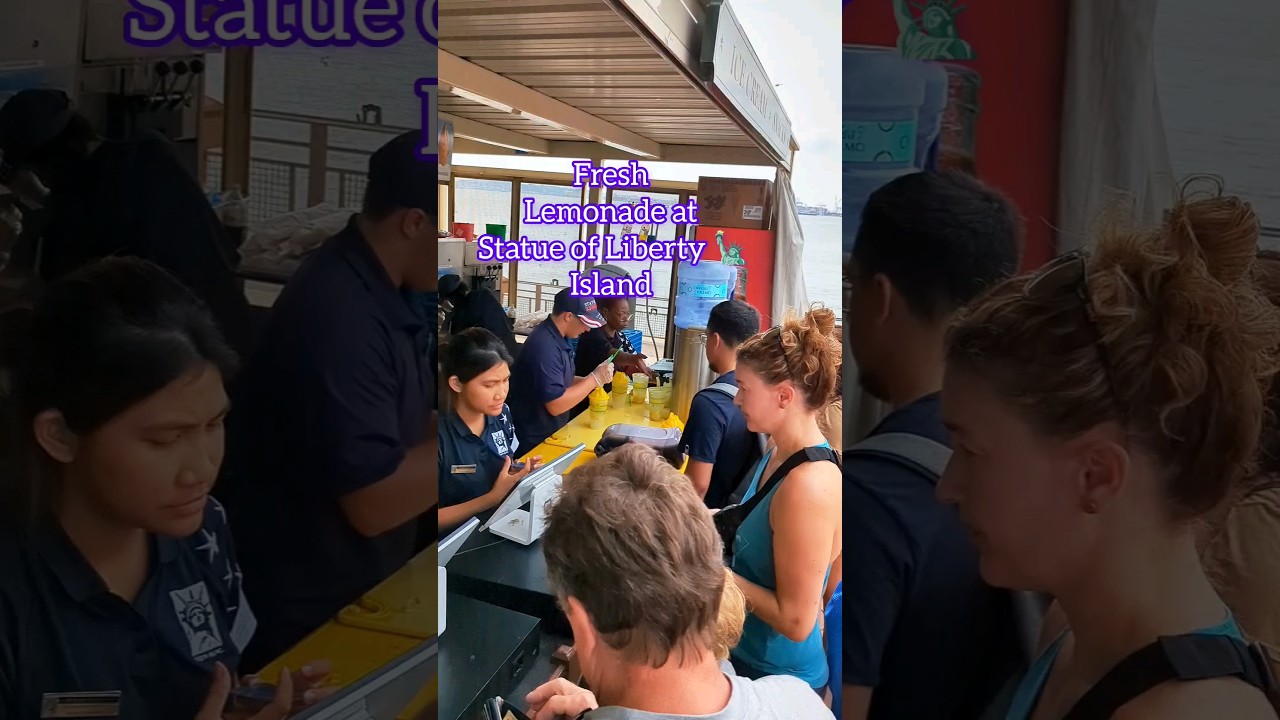 Fresh lemonade so good 💯 at Statue of Liberty island NYC