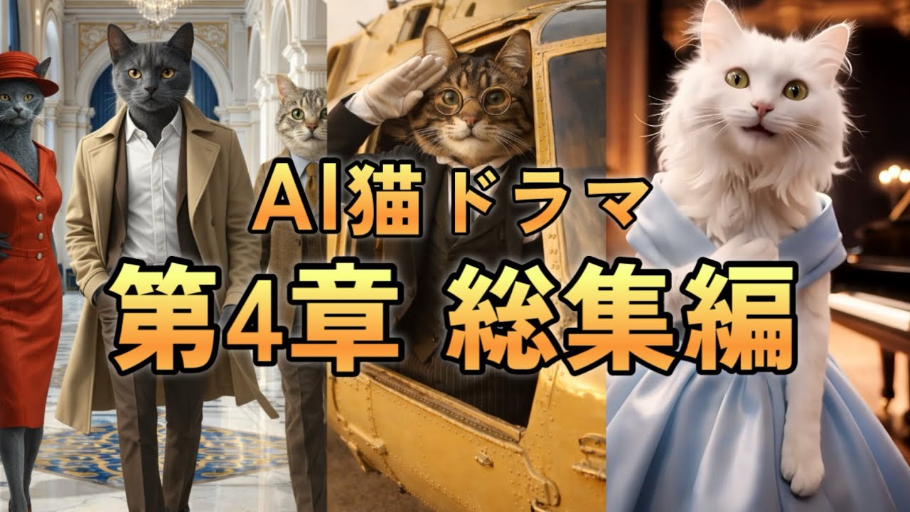 【AI猫ドラマ】第4章 総集編｜ピアニスト猫ミーナ、成長の10話イッキ見　#ai #cat #aicat #midjourney #firefly #adobefirefly #AI猫ドラマ