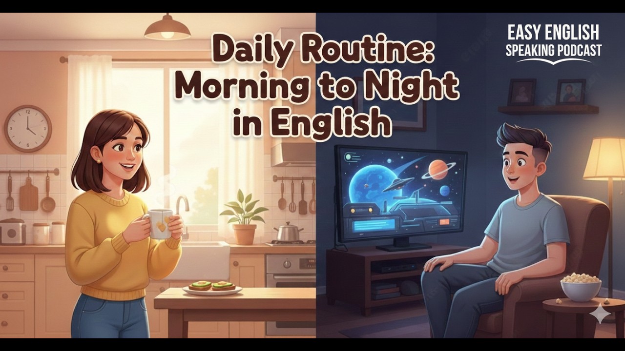 Daily Routine: Morning to Night in English | A1 - A2 Beginner - Elementary | English Podcast