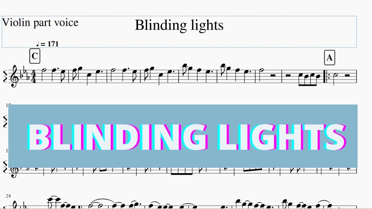 The Weeknd Blinding lights II Violin sheet