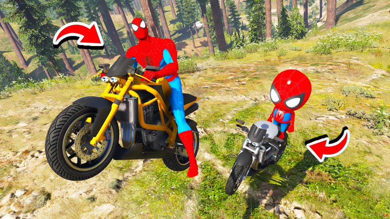 HOMEM-ARANHA E SEU AMIGO FAZENDO DESAFIOS DE MOTO no GTA 5
