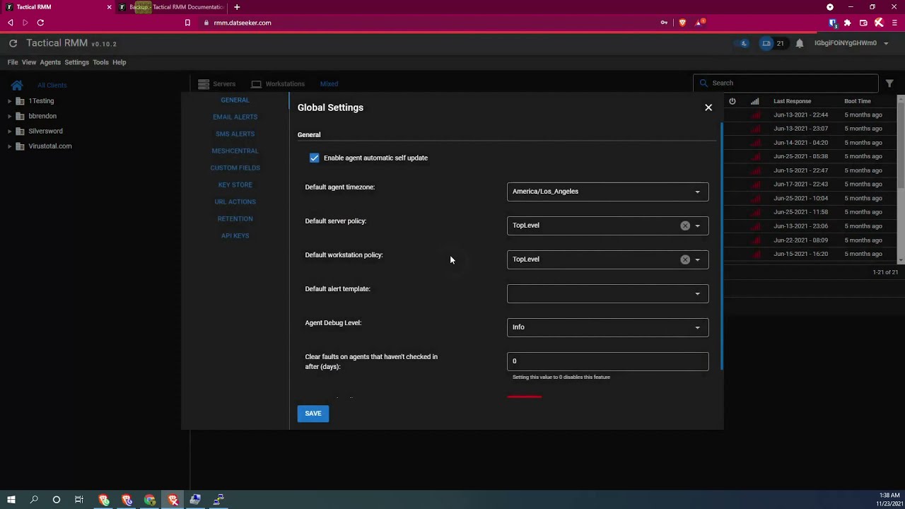 Tactical RMM: Standard Install, Backup Script