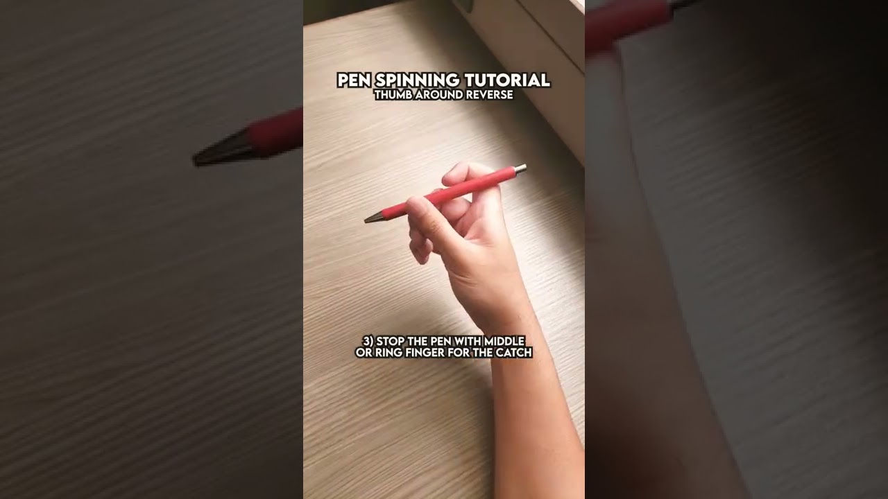 THUMB AROUND REVERSE pen spinning tutorial 👍 