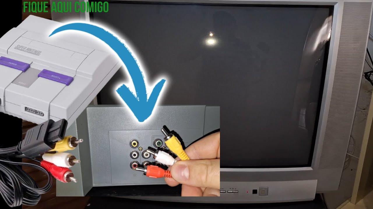 Como ligar  Super Nintendo na TV de tubo com cabo áudio é vídeo  [PASSO A PASSO]