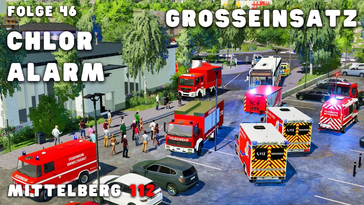 MITTELBERG 112 - GROSSALARM im Schwimmbad! Chlorgas Austritt! Großalarm für die ABC-Feuerwehr 😳🚑🚒