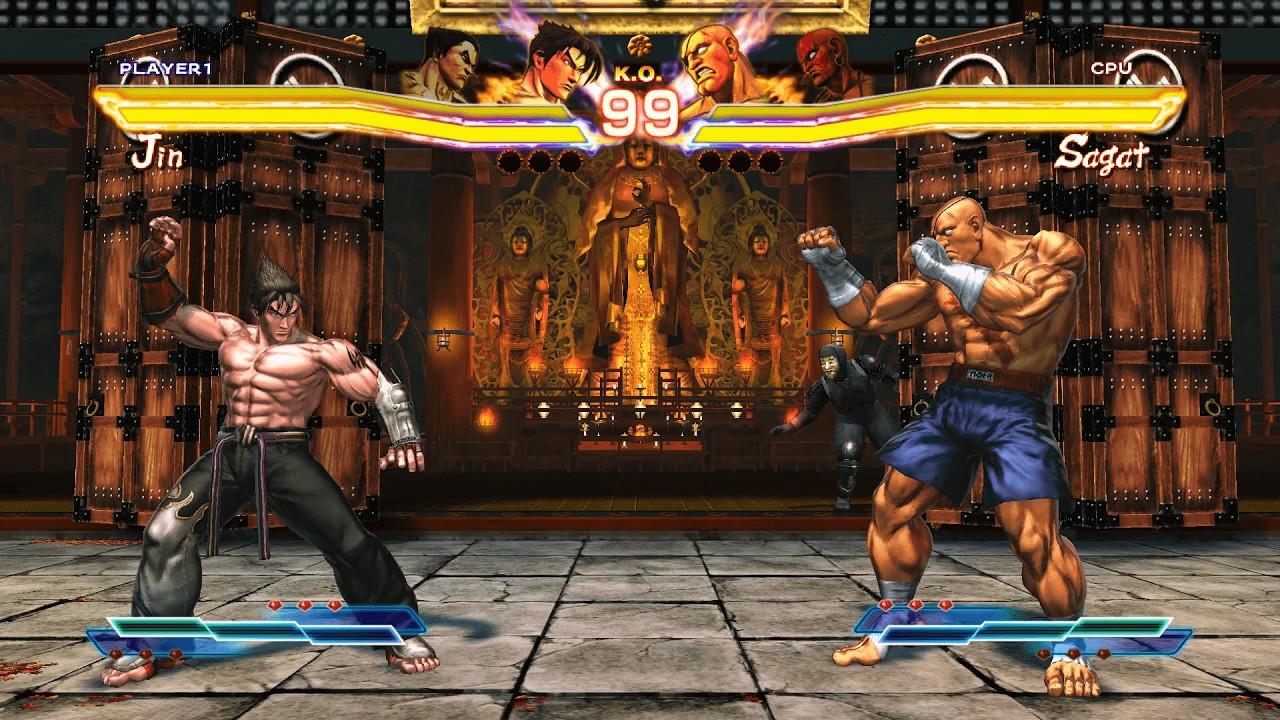 Jin Kazama & Kazuya vs Sagat & Dhalsim (Hardest) - Street Fighter X Tekken