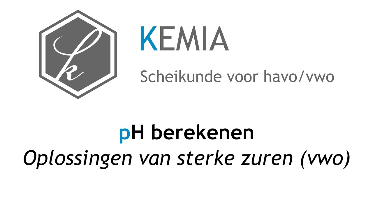 pH berekenen: Oplossingen van sterke zuren (vwo)
