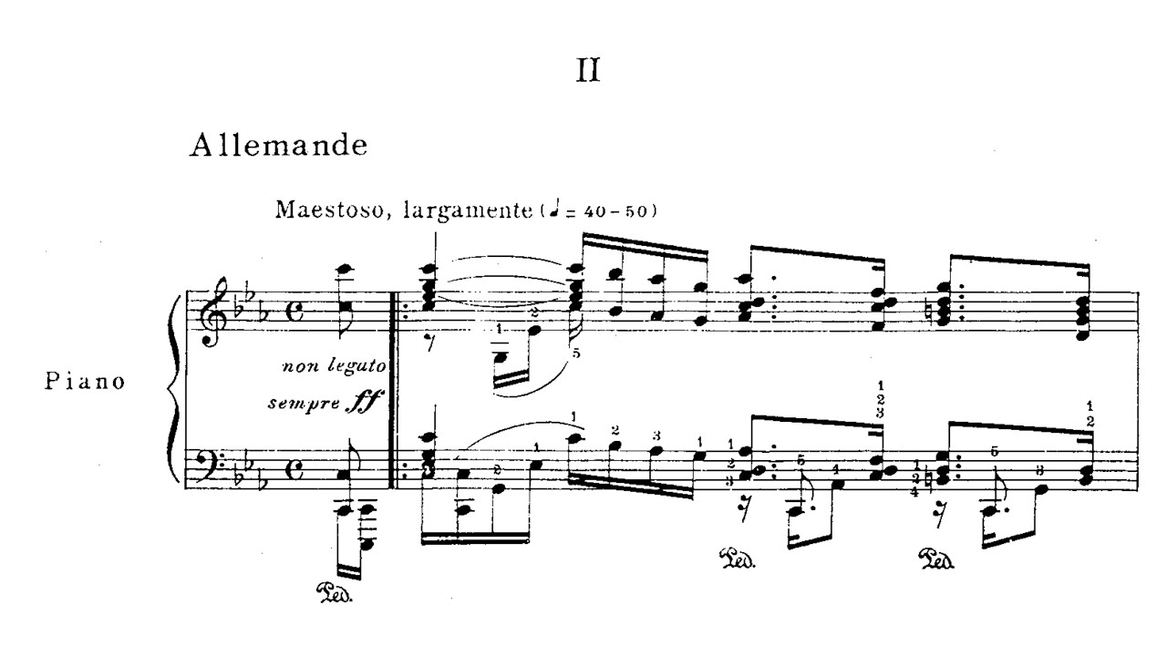 Bach-Godowsky - BWV 1011, Cello Suite No.5, Mvt. II (for Solo Piano)