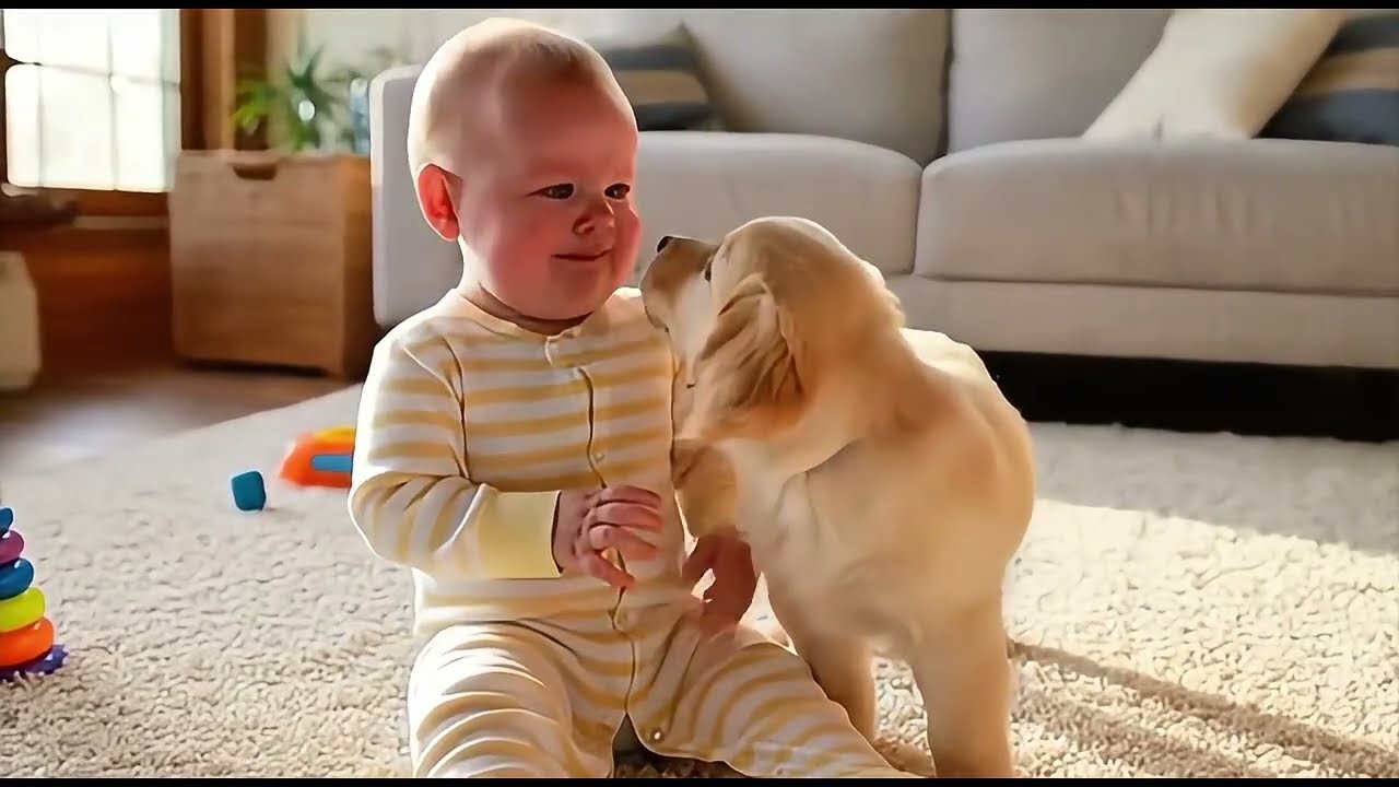 Crying Baby Puppy Comforts Him 🐶🥺 | Emotional Baby & Dog Moment