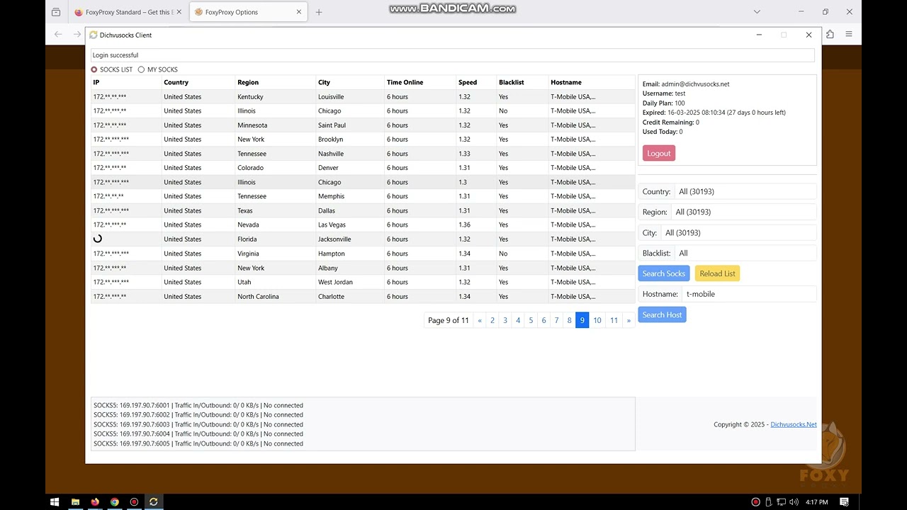 How to use client dichvusocks.net firefox using foxyproxy
