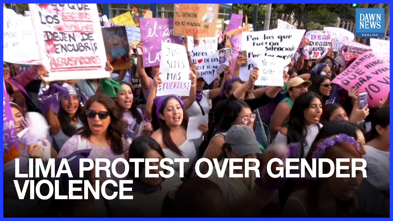 Women March in Lima Demanding Action on Gender Violence Before Peru Elections | Dawn News English