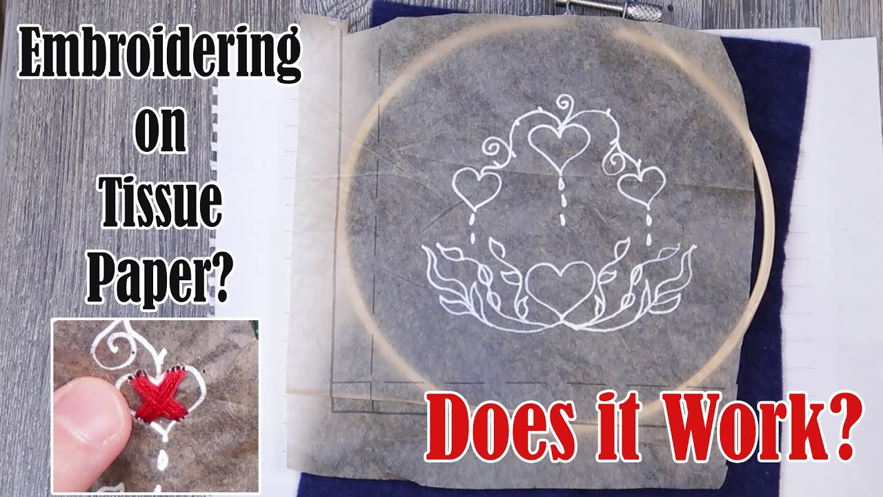 How To Use Tissue Paper to Transfer Embroidery Designs on to Dark Fabric - Embroidering DIY