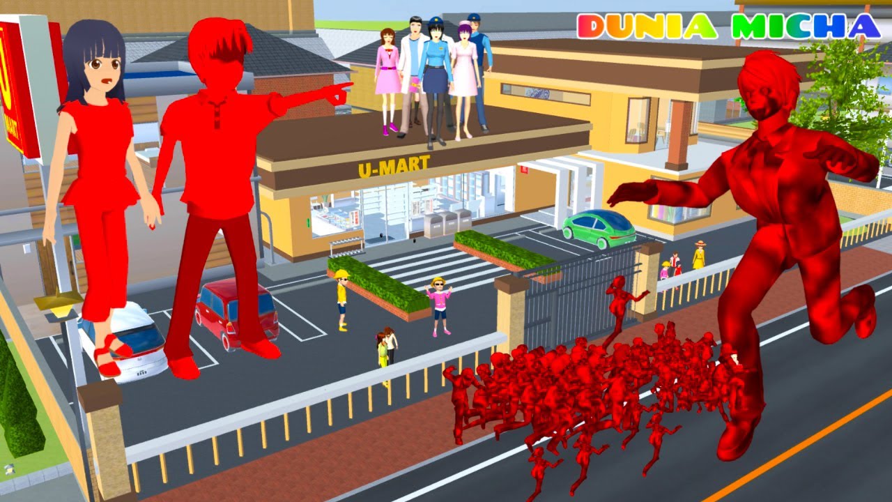 Yuta Pinter Nyamar Jadi Zombie Lava Mandi Cat Merah Mio Kabur Ke Umart | Sakura Simulator