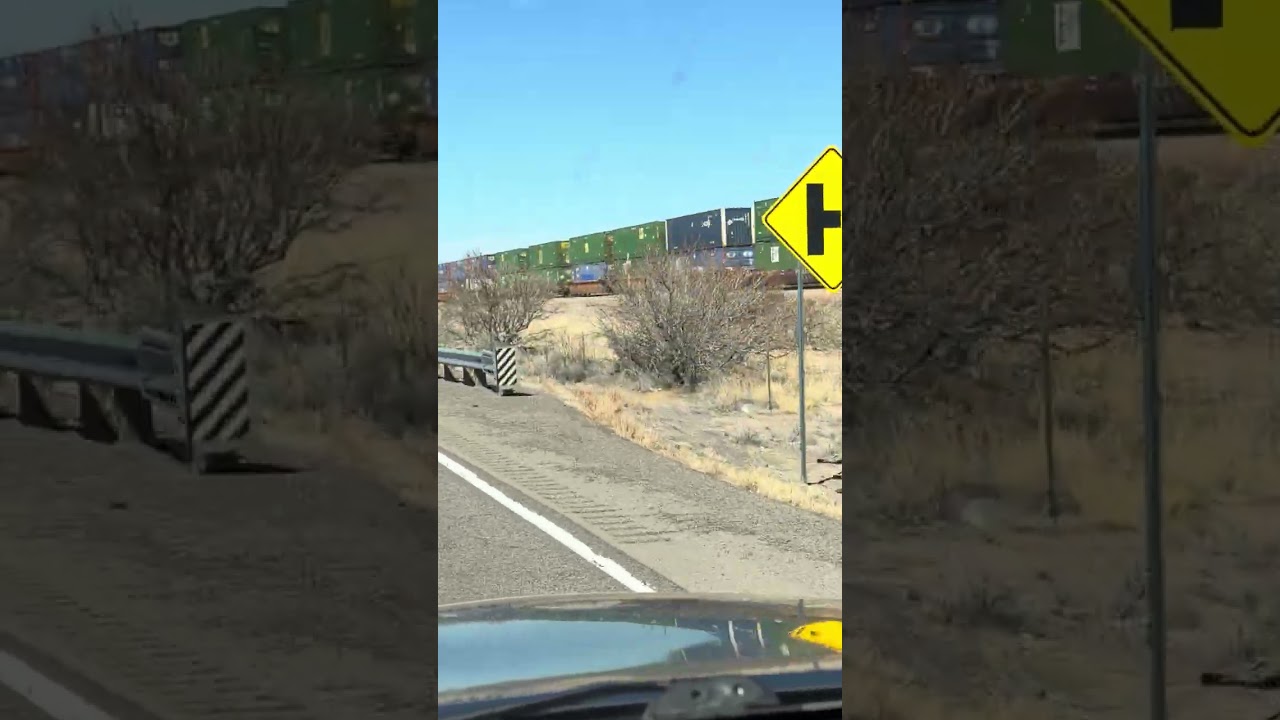 Union Pacific stacked container train northbound