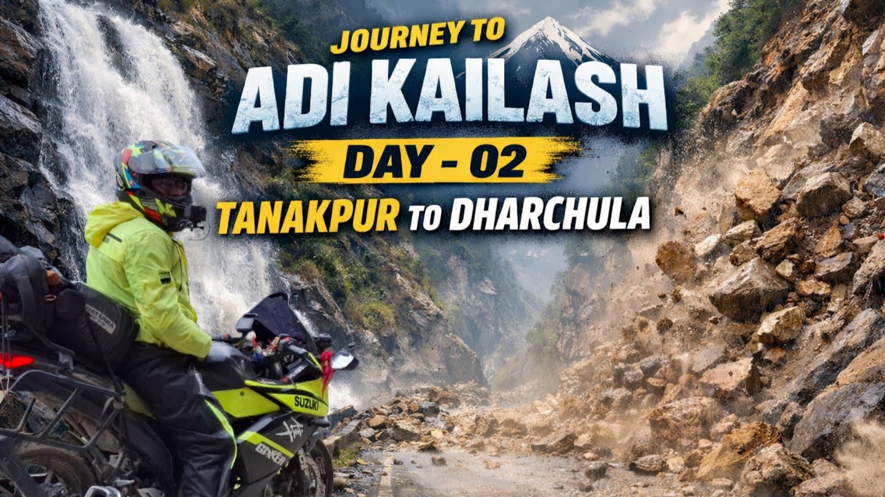 Stucked 😥 in Heavy Landslides | Tanakpur to Dharchula Ride | Adi Kailash Part 03