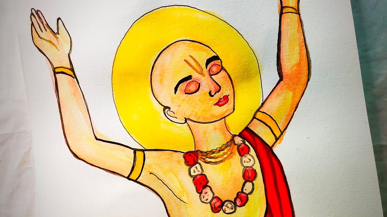 How to draw Shree chaitanya mahaprabhu | easy drawing for beginners | step by step @Janaki_art  