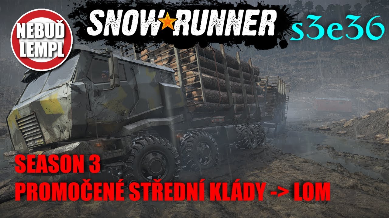 PROMOČENÉ střední klády do lomu | Snowrunner CZ Gameplay | s3e36
