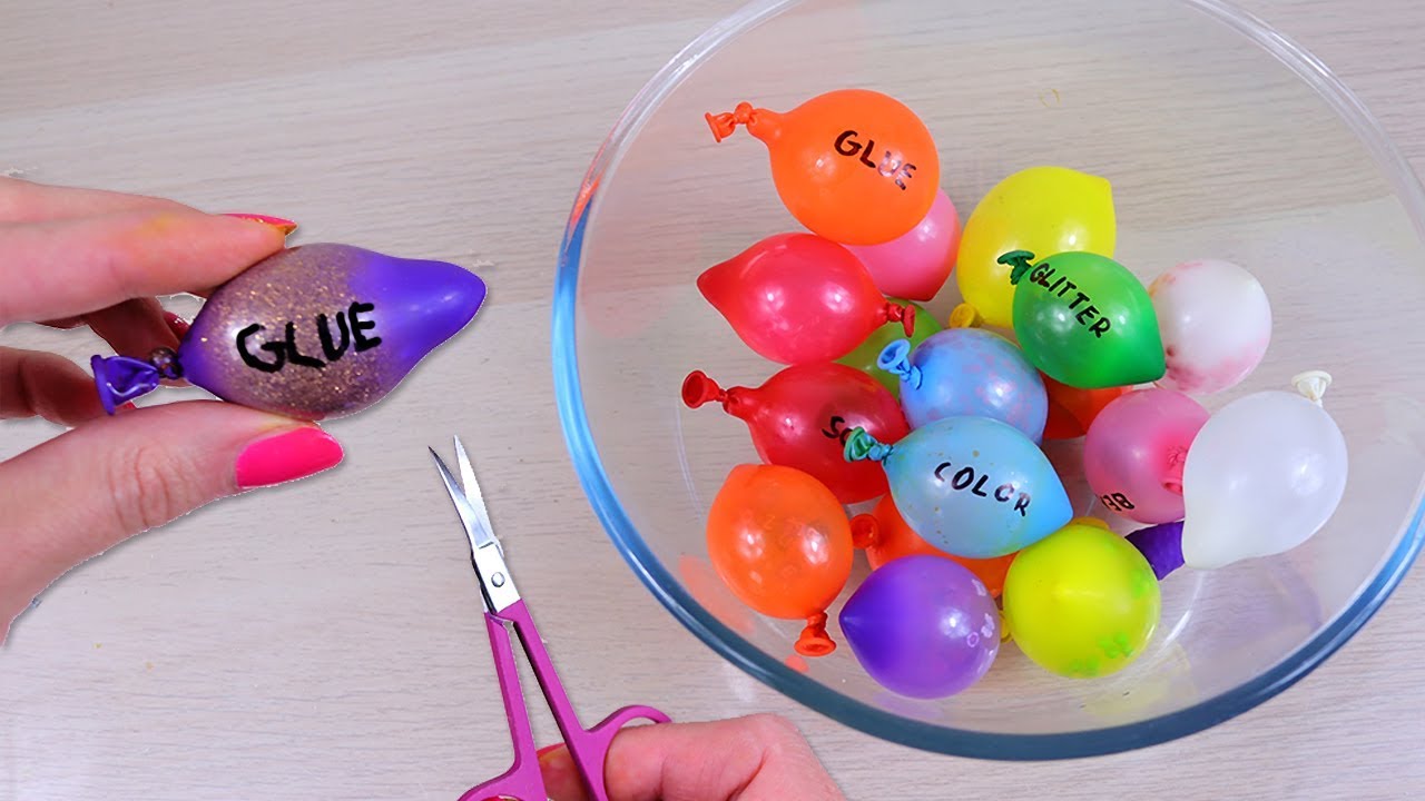 MAKING SLIME WITH MINI BALLOONS! Balloon popping balloon cutting
