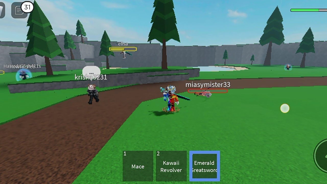 map chaos I killed 5 people B sword Emerald great sword wow (Roblox)