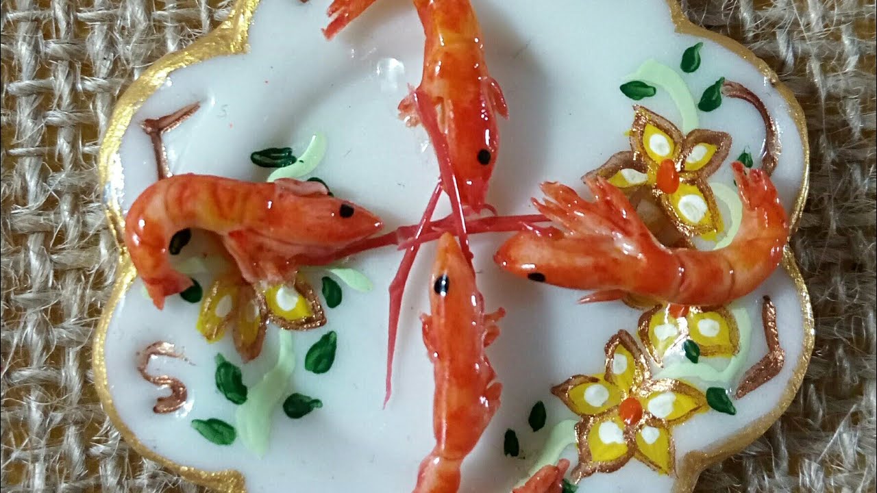 Langostinos miniatura en porcelana fría/miniature food