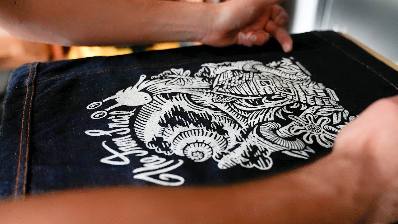Turning $300 Japanese Denim Jackets Into Art. (Screen Printing By Hand, Selvedge Denim)