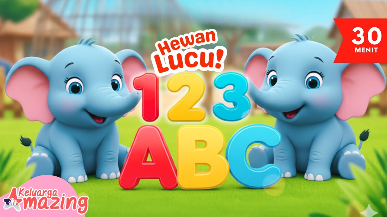 🐵 Belajar ABC & 123 Nama Hewan Lucu 🎉 | Edukasi Anak PAUD & TK Interaktif 🔤🐘