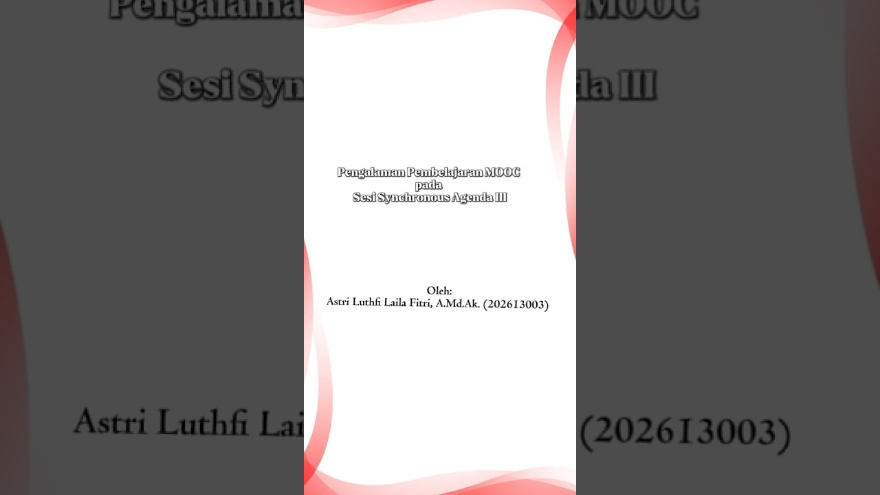 Pengalaman Pembelajaran MOOC  Synchronous Agenda III