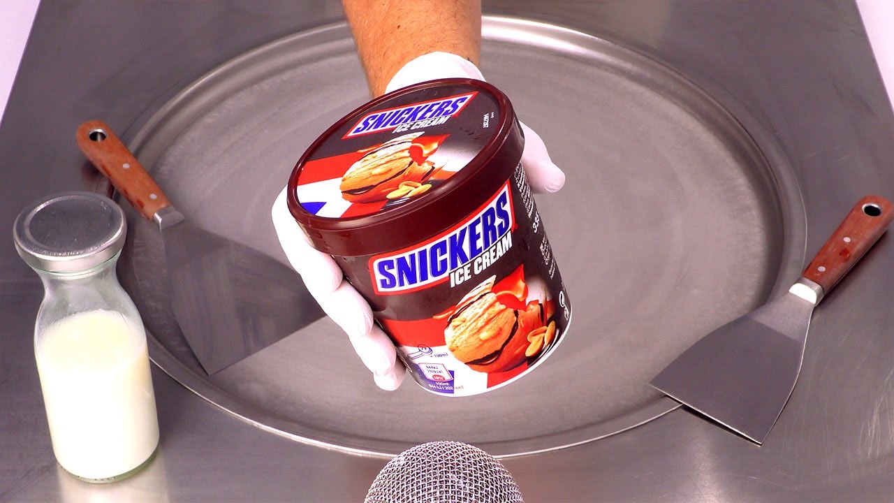 ASMR | Ice Cream Hack with Snickers Ice Cream Cup - turning an Ice Cream Sundae into Ice Cream Rolls