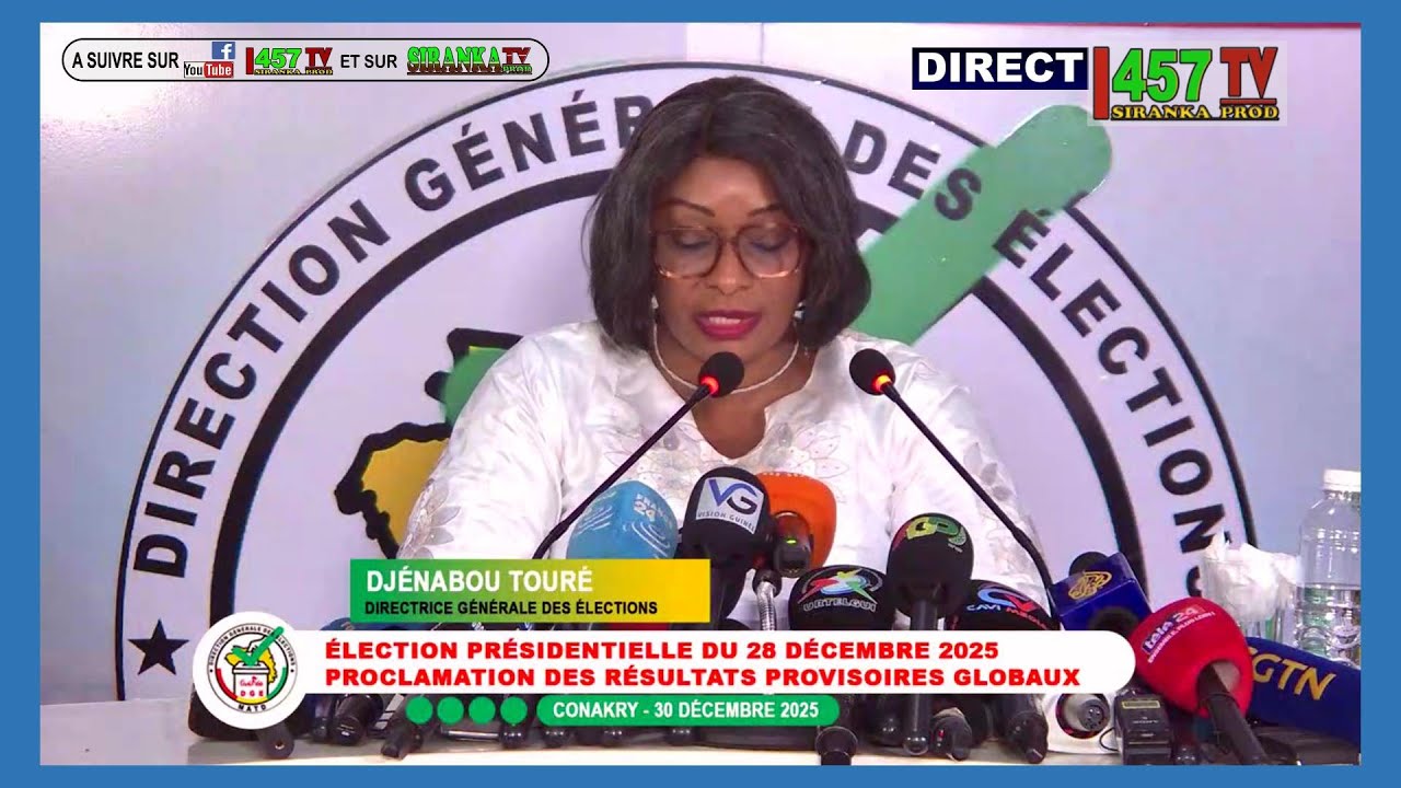RESULTATS GLOBAUX PROVISOIRS DU SCRUTIN PRESIDENTIEL EN GUINEE 2025 PROCLAME PAR LA DGE 