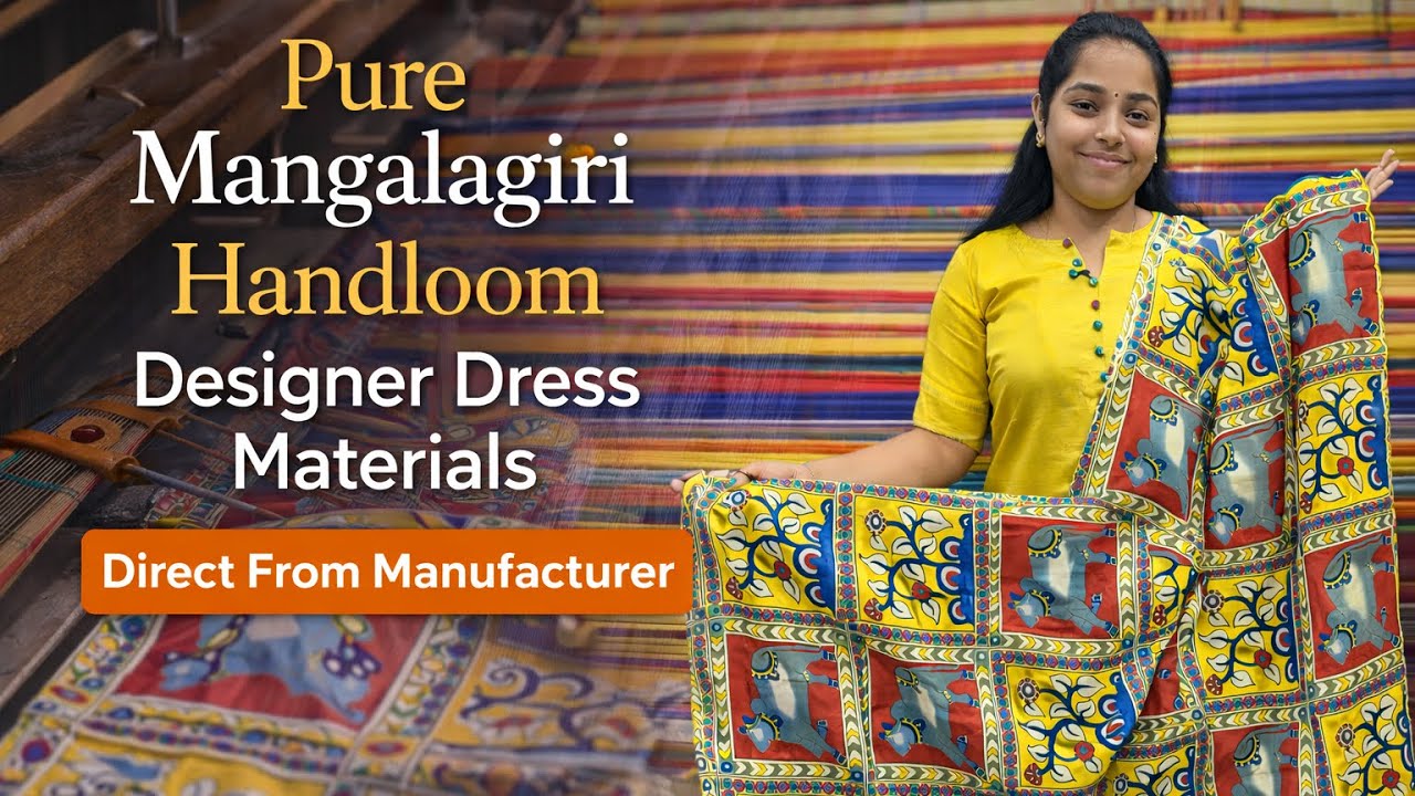 Pure handloom kalankari patch dress materials can’t find any where in Mangalagiri 
