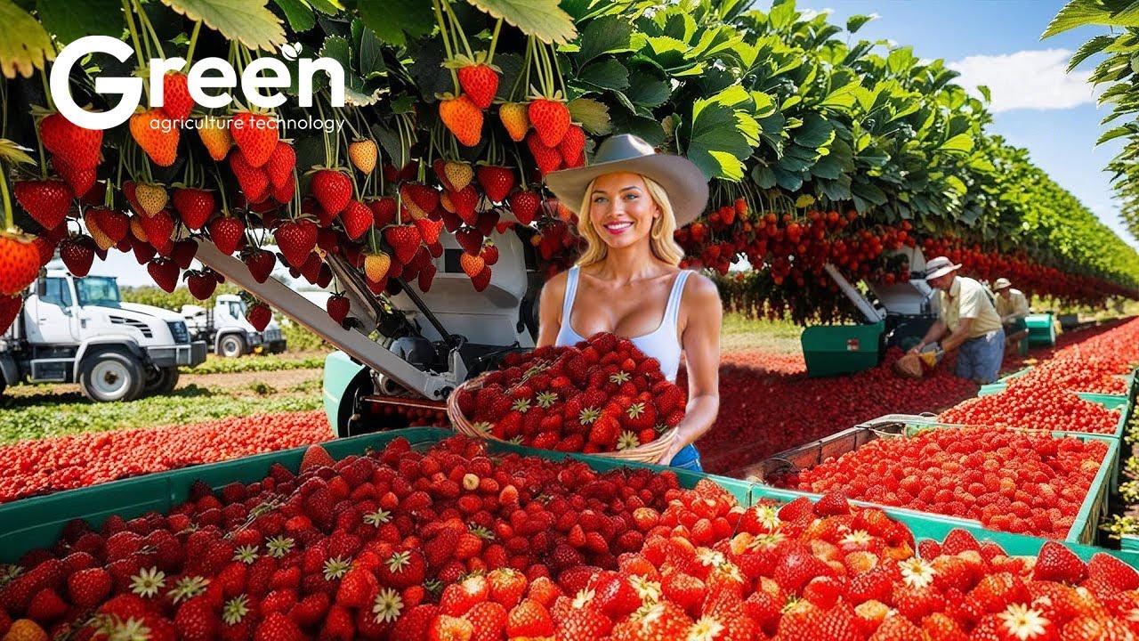 Farm workers plant and pick billions of strawberries in California - Strawberry Harvest