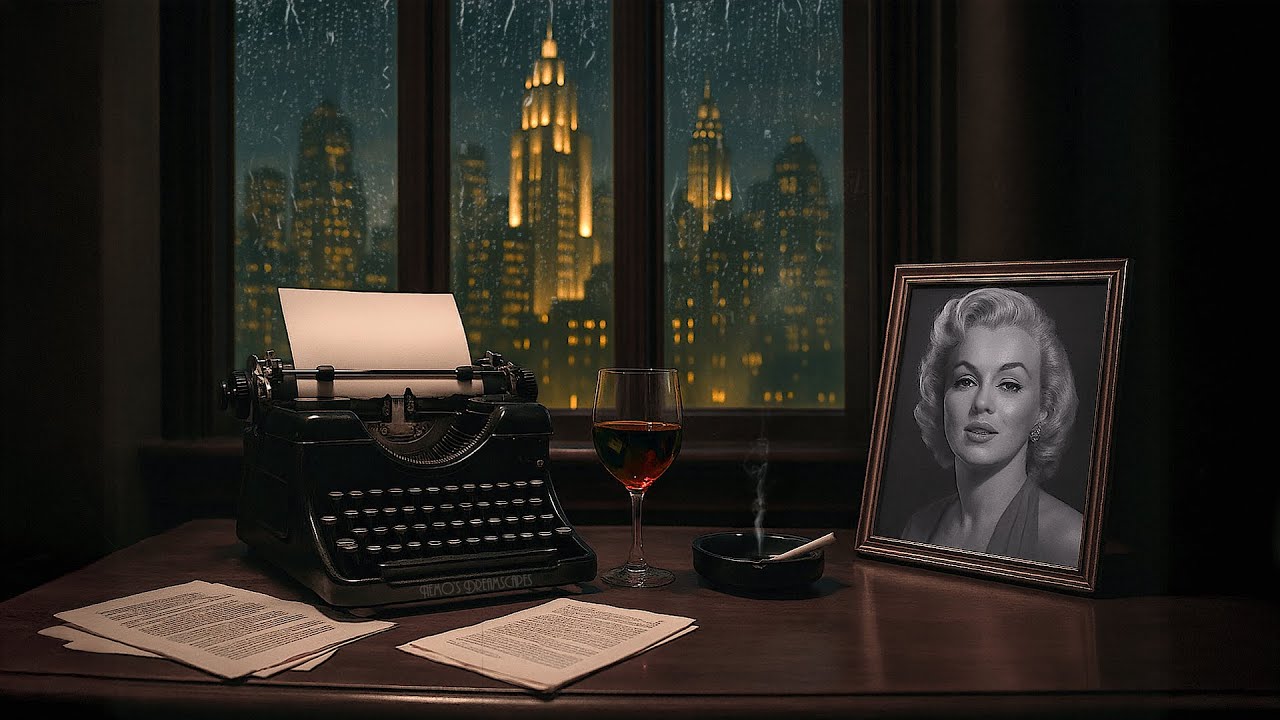 Midnight Noir Jazz | You're a detective in the 1940s (typewriter sounds, rain on window) ASMR