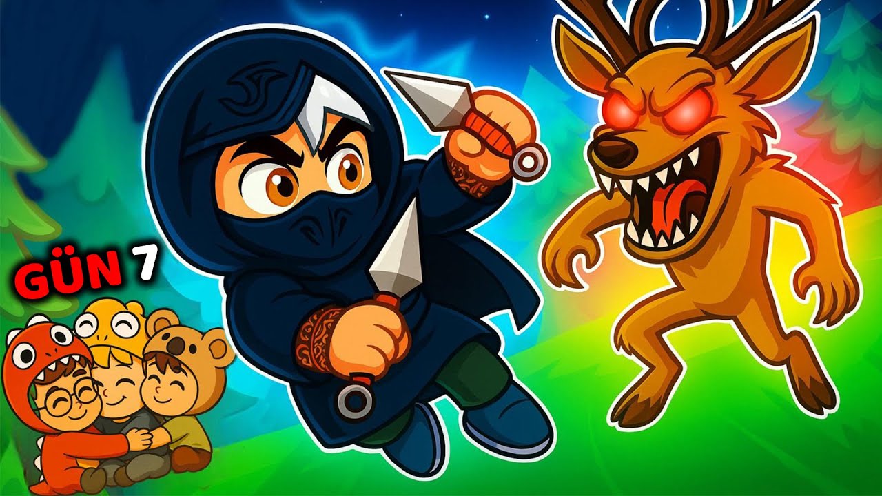 Ninja OLDUM!! 7.G&uuml;nde Oyunu BİTİRDİM 🐱&zwj;👤 ROBLOX 99 NIGHTS IN FOREST🌲 MOD