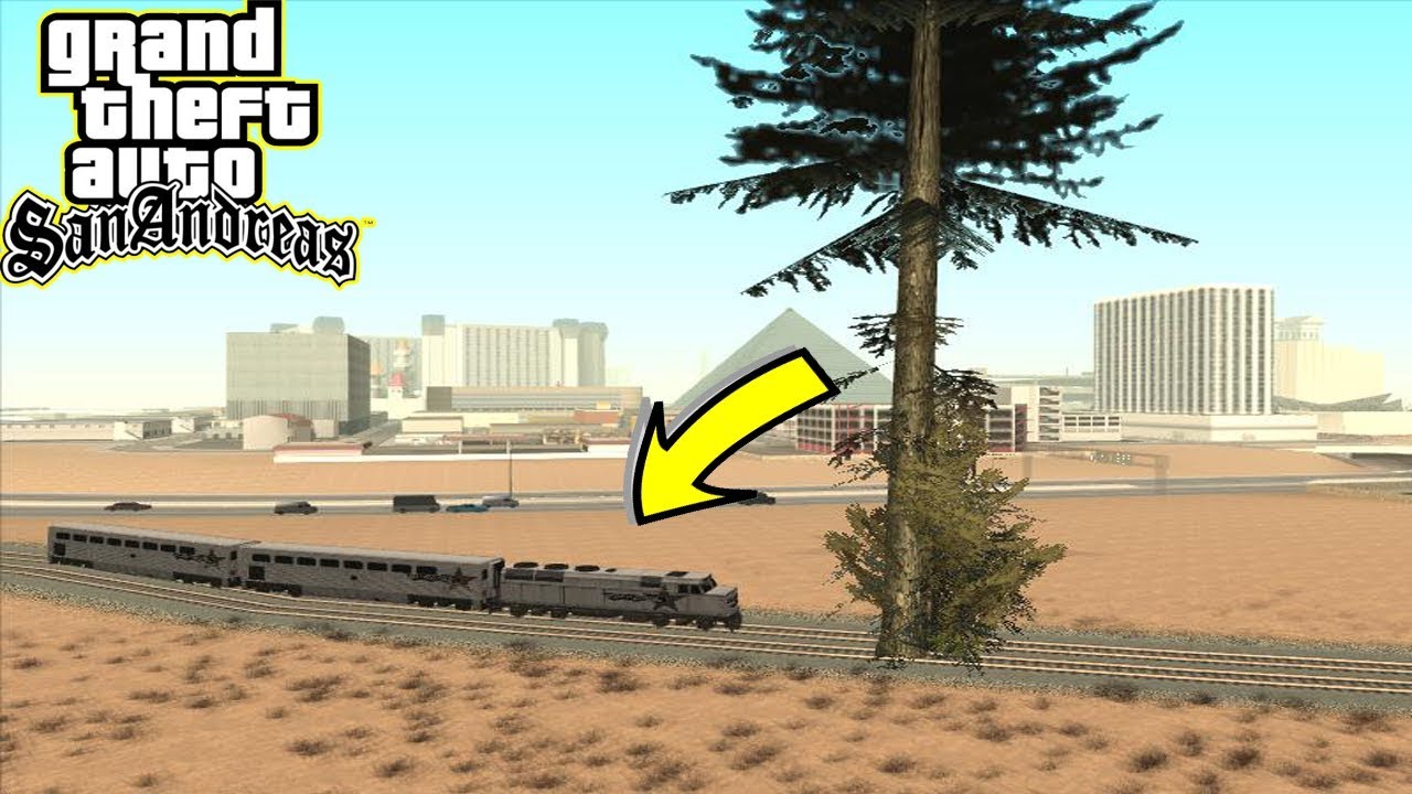 ماذا سيحدث اذا اصطدم القطار مع الشجرة في قراند سان اندرياس | gta san andreas train vs tree